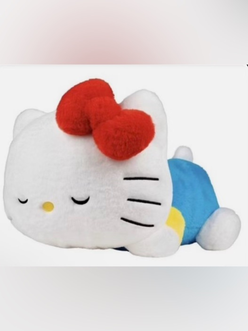Hello Kitty White Plush with Red Bow and Blue Outfit
